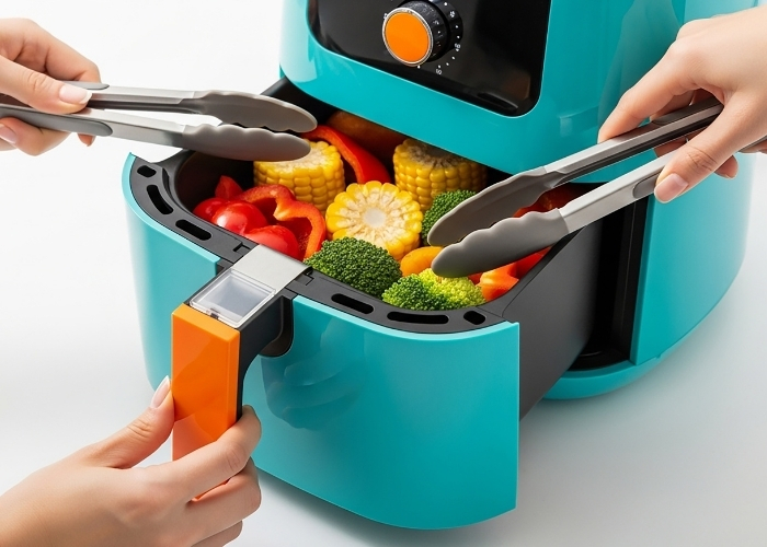 Pode colocar água na bandeja da airfryer